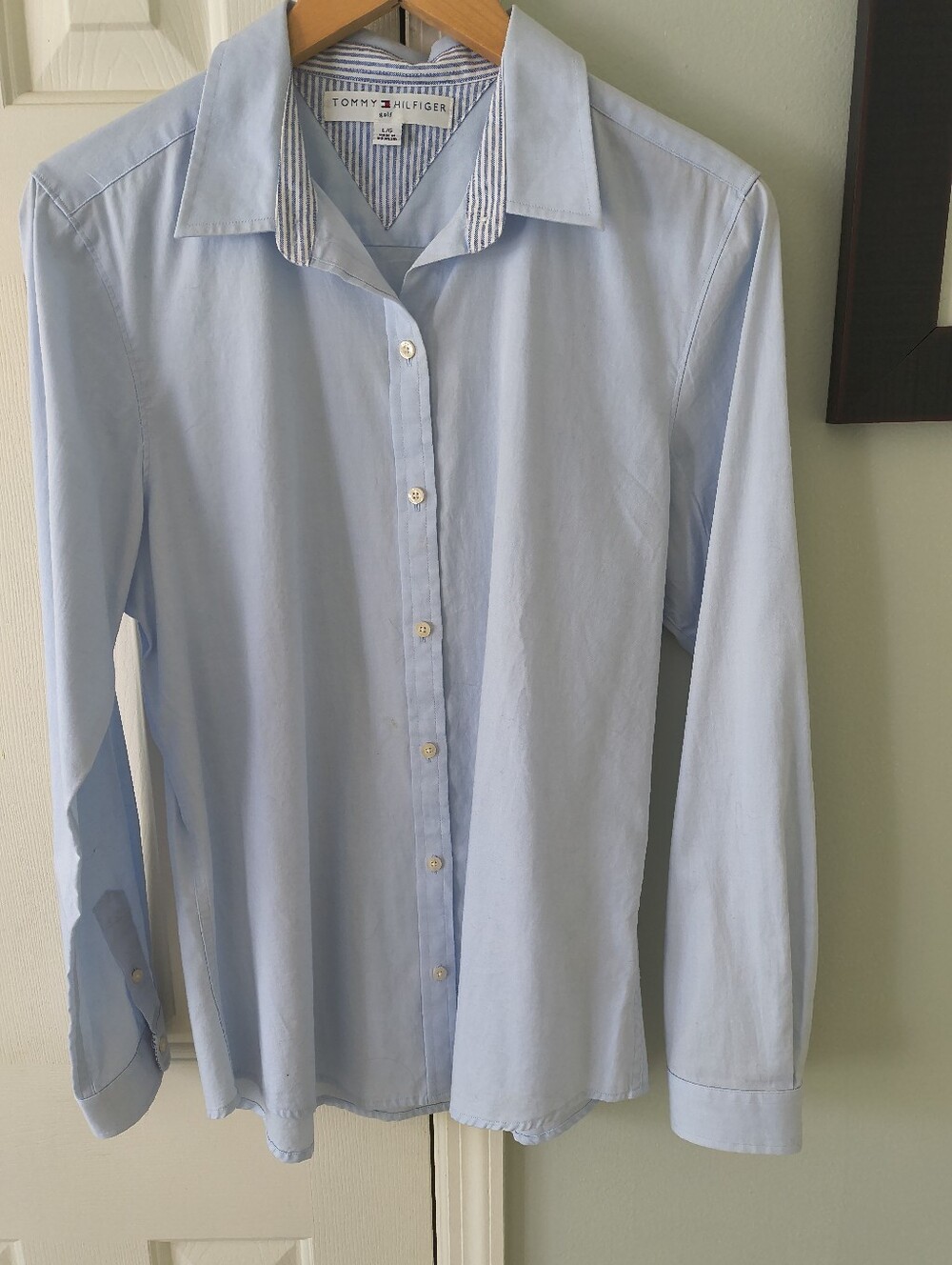 Tommy Hilfiger Pale Blue Women's Long-Sleeve Dress Shirt